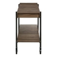 thumbnail image 4 of Furniture of America Russe 1-Shelf Wood Dark Walnut Sofa Table with Wheels, 4 of 7