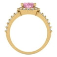 thumbnail image 4 of 2.78ct oval cut pink Zircon 14k yellow gold halo Bridal Wedding Engagement Promise Anniversary Ring for Women size 6.25, 4 of 7