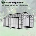 thumbnail image 3 of PABIMIA 10x18 FT Polycarbonate Outdoor Greenhouse, Aluminum Walk-in Greenhouse with Roof Vent, Black, 3 of 9