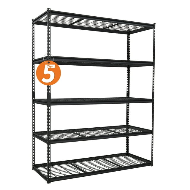 Garvee Étagères de Garage 60 Pouces L 3000LBS Étagère de Rangement Industrielle Robuste Réglable en Métal pour Organisation de Garage sous-Sol Atelier, 24 Pouces L X 78 Pouces H