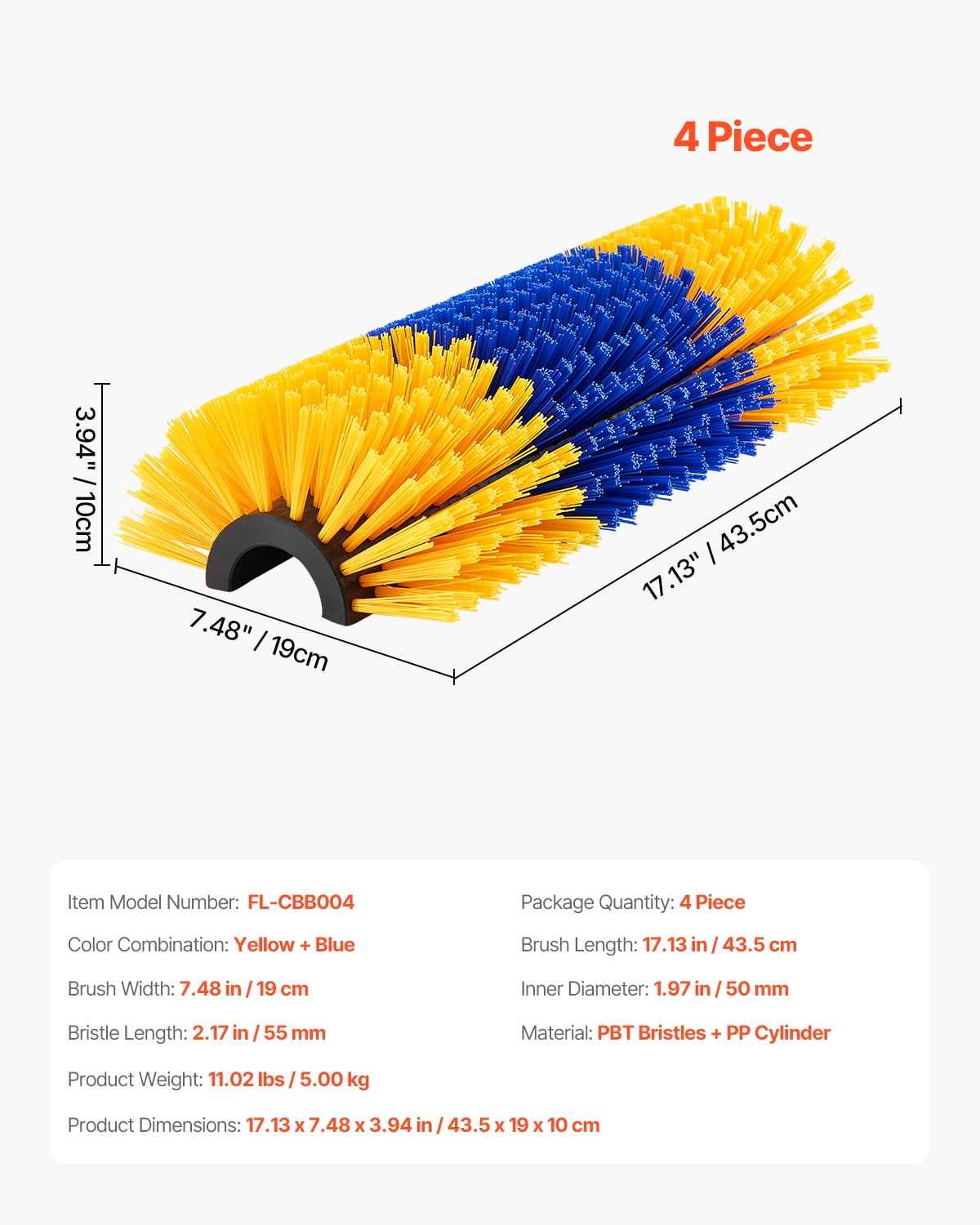 KFFKFF Animal Grooming Brushes Outdoor – 7.5 in, 11.02 lbs, Blue (004 Pack)
