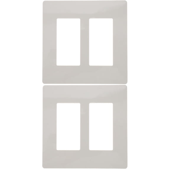 CIMAXIC Screwless 2 Gang Wall Plate Cover Heat Resistant White for Home Use 2Pcs