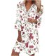 thumbnail image 1 of Vestido regular con cuello en V y manga tres cuartos con estampado sexy para mujer a la moda Fridja  yut5015, 1 of 8
