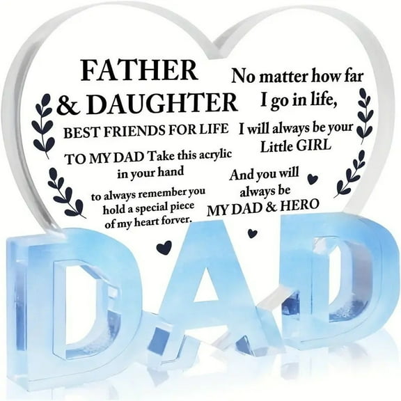 Gifts For Dad From Daughter Son Father's Day Birthday Gifts For Best Dad Ever Ideas Gift 3.9x3.9 In Acrylic Plaque Desk Decorations Anniversary Valentine's Thanksgiving Day Decor