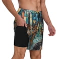 thumbnail image 2 of Honeii Whimsical Cats Night Cafe Print Men's Swim Shorts,Mens Swim Trunks,Breathable Mesh Beach Shorts for Swimming,Surfing, and Beach Activities-XX-Large, 2 of 6