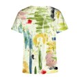 thumbnail image 5 of T-Shirts d'Été pour Femmes Grande Taille à Manches Courtes Femmes Blouse Imprimée d'Été T-Shirts Décontractés à Col en V T-Shirts à Manches Courtes Hauts T-Shirt à Col en V Femmes en Liquidation, 5 of 5