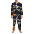 thumbnail image 3 of Picia Sunflower Welcome A Pattern Men’s Long-Sleeve Sleepwear Set - Soft 2-Piece Loungewear with Pockets, Comfy PJs for Relaxing Nights-XX-Large, 3 of 7