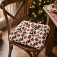 thumbnail image 1 of Christmas Tufted Chair Cushion, Soft Seat Pad with Festive Snowflake Tree Candy Cane Print, for Winter Holiday Dining Kitchen, 1 of 4