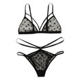 thumbnail image 1 of Gibobby Conjunto de lencería de encaje Conjunto de falda a cuadros para mujer con ribete de encaje y falda(Negro, CH), 1 of 4