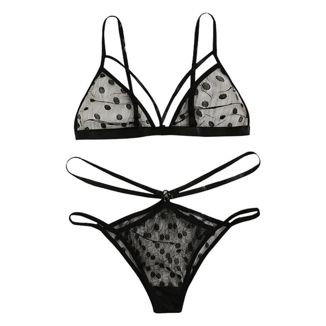 Gibobby Conjunto de lencería de encaje Conjunto de falda a cuadros para mujer con ribete de encaje y falda(Negro, CH)