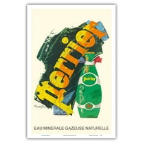 Perrier - Natural Sparkling Mineral Water - Vintage Advertising Poster by Donald Brun c.1970s - Master Art Print (Unframed) 12in x 18in