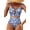 Blue, variant on Women'S 2 Piece High Waisted U Wire Bikini Set Floral Print Crisscross Back Bathing Swimsuit Green Plaid XXL