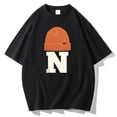 thumbnail image 2 of Camiseta Casual de Manga Corta de la Blusa de Cuello Redondo, Mangas de Mano para Hombres, 2 of 3