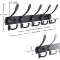 thumbnail image 4 of FAKYFJ Stainless Steel Wall Mounted Coat Rack, 5-Hook Rail, Wall Coat Hanger, Black, 2 pack, 4 of 7