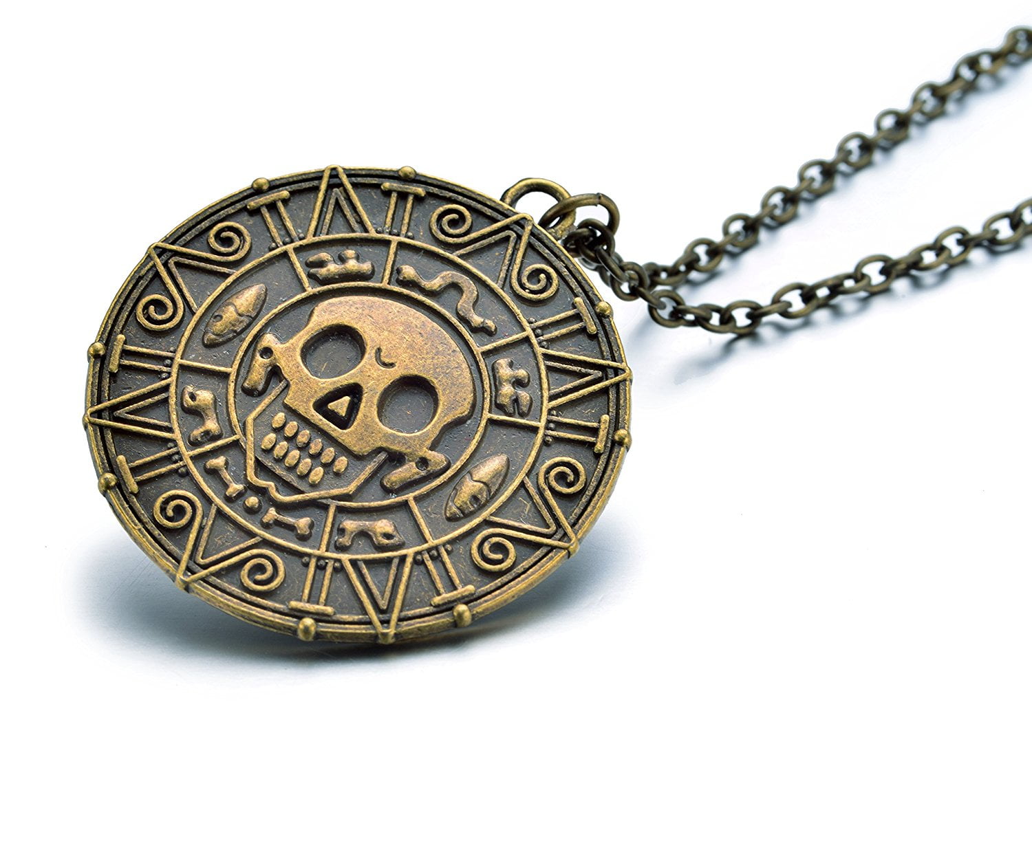 3pcs Pirates Of The Caribbean Necklace Medallion Jack Sparrow Aztec Coin  Vintage Pendant(silver) | Fruugo CH