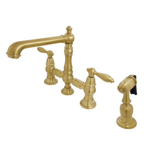Kingston Brass KS7277ALBS Kitchen Faucet with Side Sprayer Brushed Brass