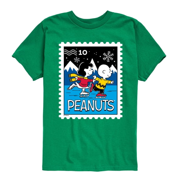 Peanuts - Lucy Charlie Winter Stamp - Youth Short Sleeve Graphic T-Shirt