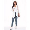 thumbnail image 3 of JWD Womens Casual Lightweight with Pocketes Long Sleeve Open Front Cardigan White-L, 3 of 6