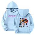 thumbnail image 2 of Moonsky Sudadera con capucha y cordón HUNTRX, estampado de grupo de chicas coreanas, jersey corto, suave y cómodo, top de manga larga para primavera y otoño. Azul claro 140, 2 of 5