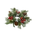 thumbnail image 2 of 10in Christmas Candle Ring Centerpiece - Artificial Pine Branches,Red Berries & Pinecones - Festive Holiday Table Decor for Parties,Home Décor & Gift Ideas, 2 of 9