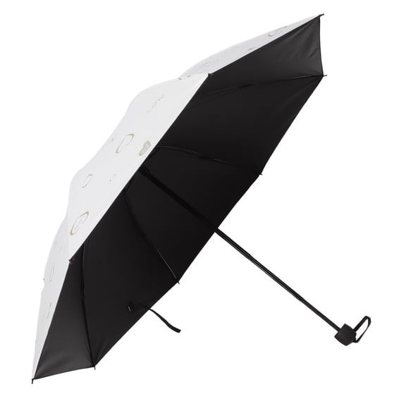 Tineasur Compact Umbrella Travel Umbrella White Iron 1Pack