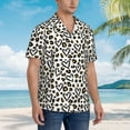 thumbnail image 3 of Fuzoiu Heart Leopard Print Hawaiian Shirt for Men, Summer Beach Casual Short Sleeve Button Down Shirts, Men’s Beach Summer Shirts with Pocket,Large, 3 of 7