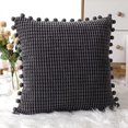 thumbnail image 3 of Tzou 2 Pack Throw Pillow Covers with Pom-poms, Soft Square/Rectangular Cushion Case Set for Couch Sofa Bedroom Home Office, 3 of 7