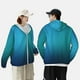 thumbnail image 4 of Balery Blue to turquoise Sudadera ligera de manga larga con capucha y protección solar UPF 50+ para hombre y mujer, ideal para pesca y running-3X-Large, 4 of 7