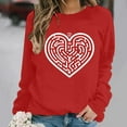 thumbnail image 4 of Zedker Women's Valentines Day Sweatshirt Heart Print Sweater Tops Women Long Sleeve Crewneck Oversized Pullover Tops Gifts for Her Red XS, 4 of 6