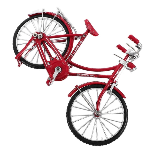 Decorative Bike Model Retro Bike Model Cognitive Development Adults 18x6x11cm Red 1Pcs