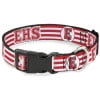 Disney Pet Collar, Dog Collar Plastic Buckle, High School Musical East High School EHS Wildcats Stripe Logo, 7 to 8.5 Inches 0.5 Inch Wide