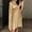 Gold, variant on Pntutb Dresses for Women Casual Shrring Solid Dress O-Neck Long Sleeve Mini Dress