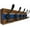 Blue & Brown Plates & Black Hook, variant on Creations White Solid Wood Wall Mounted Coat Rack, 10 Hooks, 38-1/8" Long - Kitchen, Mudroom, Entryway, Bathroom - Includes Mounting Hardware, Wall Coat Hanger, Towel Rack