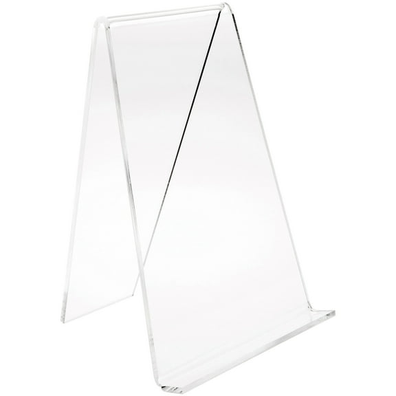 Plymor Clear Acrylic Book Easel with 0.875" Flat Ledge, 7" W x 6.5" D x 9" H
