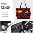 thumbnail image 3 of Xecao Red Skulls for versatile beach bag for women includes zipper pockets and waterproof material, ideal for vacations and adventures., 3 of 7