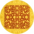 thumbnail image 1 of Ahgly Company Indoor Round Oriental Yellow Traditional Area Rugs, 8' Round, 1 of 4