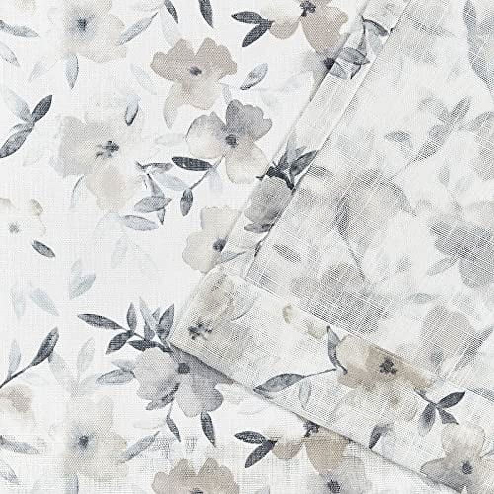 Nicole Miller New York Hattie Light Filtering, Semi Sheer Rod Pocket Curtain Panels, 54"x108", Grey, Set of 2
