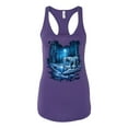 thumbnail image 2 of Wild Bobby, Tiger In The Snowy Night Animal Lover Ladies Racerback Tank Top, Purple Rush, X-Large, 2 of 3