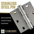 thumbnail image 3 of Embassy 4.5” x 4.5” Door Hinge Heavy Duty Hinges with Satin Nickel Finish & Acorn Finials, 3 of 8