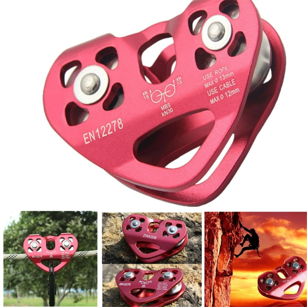 30KN Heavy Duty Zip Line Cable Trolley Pulley Fast Speed Daul Pulley Double Wheel for Outdoor