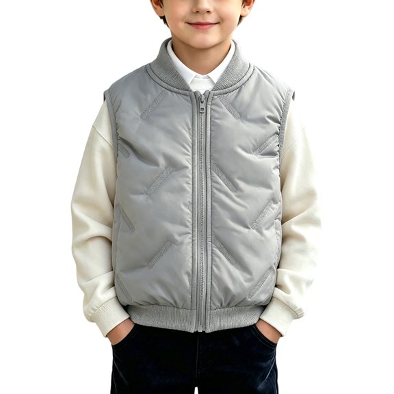 Boys Puffer Vest Kids Lightweight Sleeveless Zip up Quilted Gilet Waistcoat Toddler Fall Winter Thermal Padded Outerwear Outdoor Casual Cozy Warm Down Jacket