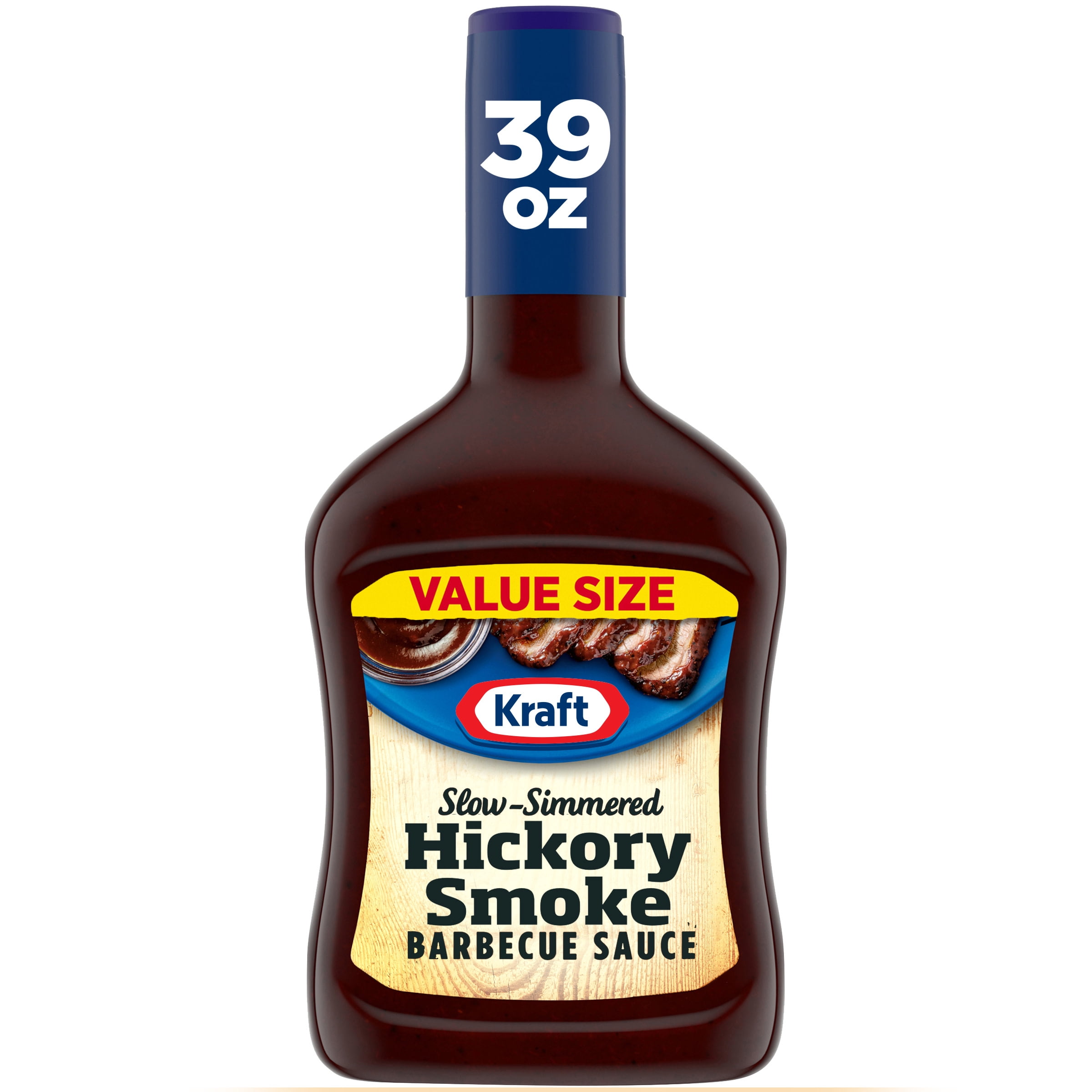 Kraft Hickory Smoke Slow-Simmered Barbecue BBQ Sauce Value Size, 39 oz Bottle