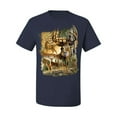 thumbnail image 2 of Wild Bobby Deers in Mountains Patriotic American Flag Hunting Animal Lover Unisex Men Tee, 2 of 6