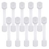 10 Pack Baby Proofing Cabinet Strap Locks - Kids Proof Kit - Child Safety Drawer Cupboard Oven Refrigerator Adhesive Locks - Adjustable Toilets Seat Fridge Latches - No Drilling