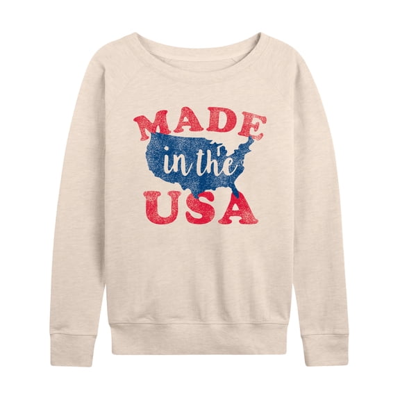 Instant Message - Made in the USA Lightweight French Terry Wide Neck Long Sleeve Graphic Shirt