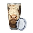 thumbnail image 2 of Fotbe Butterfly Cow Barrel Pattern 20 oz Tumbler Stainless Steel Vacuum Insulated Coffee Ice Cup Double Wall Travel Flask Leak-proof Coffee Cup-Without Straw, 2 of 8