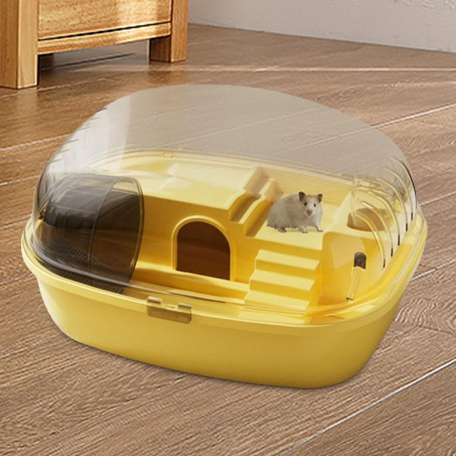 Bvdfgk Large Hamster Cage Openable Top Exercise Playing House Clear Gerbils Ventilation Yellow