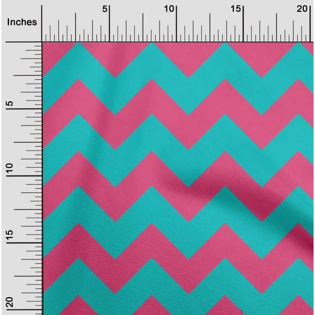 oneOone Cotton Silk Fabric Chevron Geometric Print Fabric BTY 42 Inch Wide