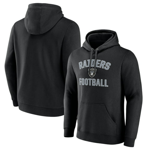 Men's Black Las Vegas Raiders Victory Arch Team Fitted Pullover Hoodie