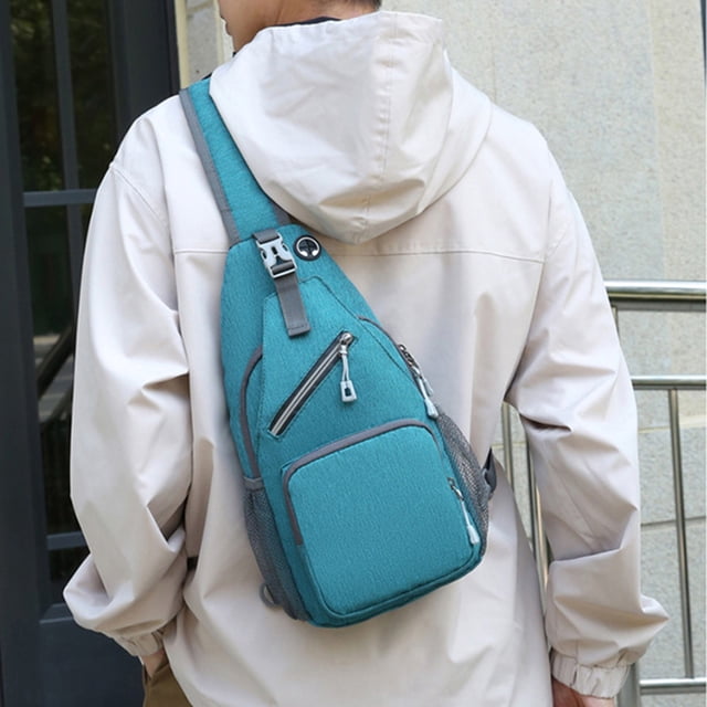 Bolso bandolera con correa de hombro ajustable, múltiples bolsillos, banda reflectante para viajes, desplazamientos y uso diario al aire libre.